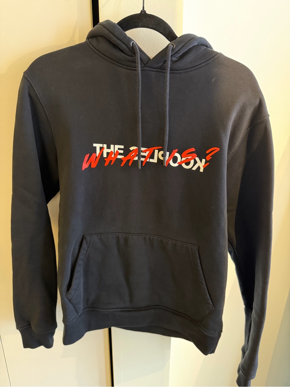 The Kooples Black Hoodie with Red and White Graphic